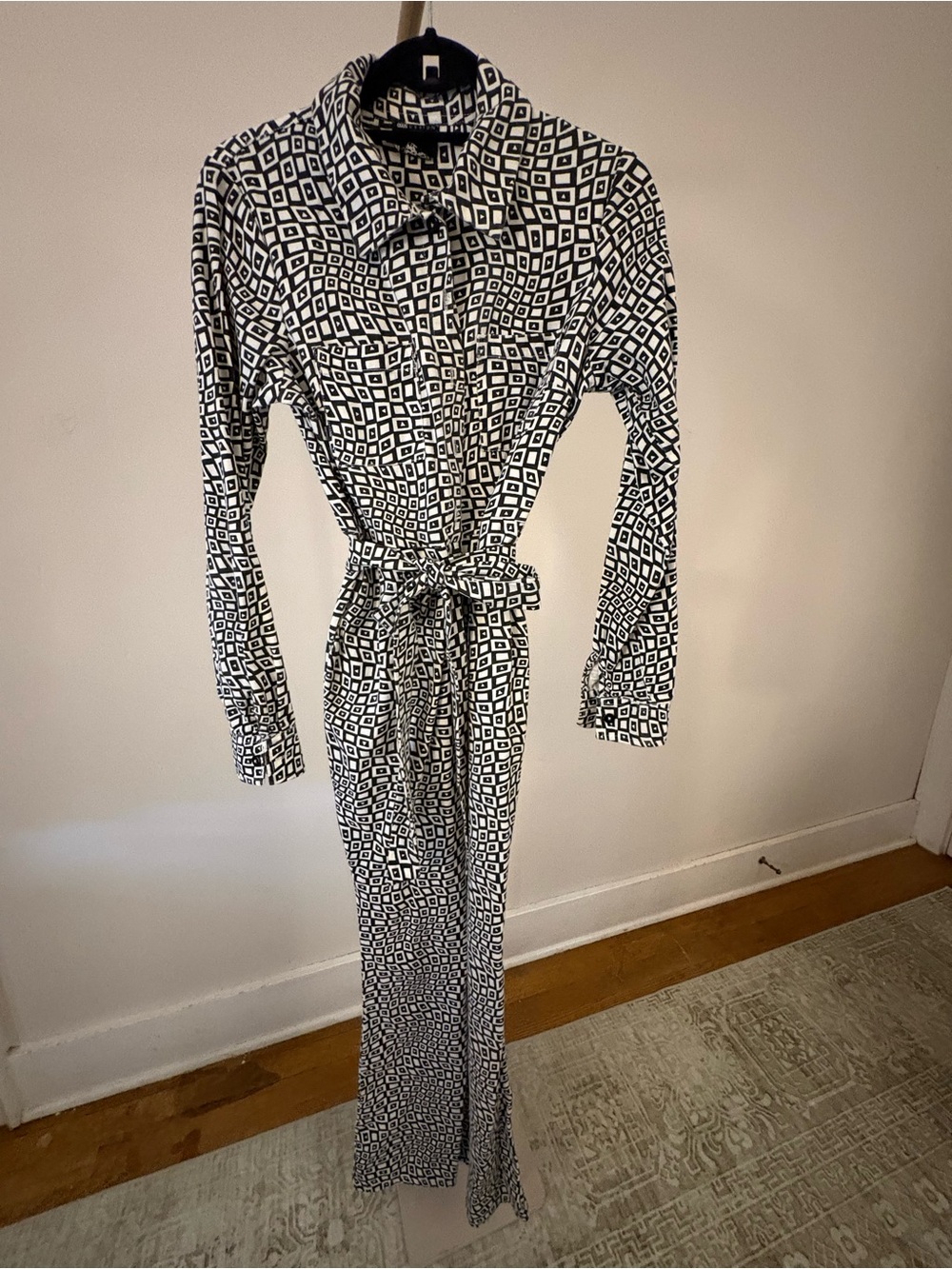 ASOS Black & White Geometric Jumpsuit